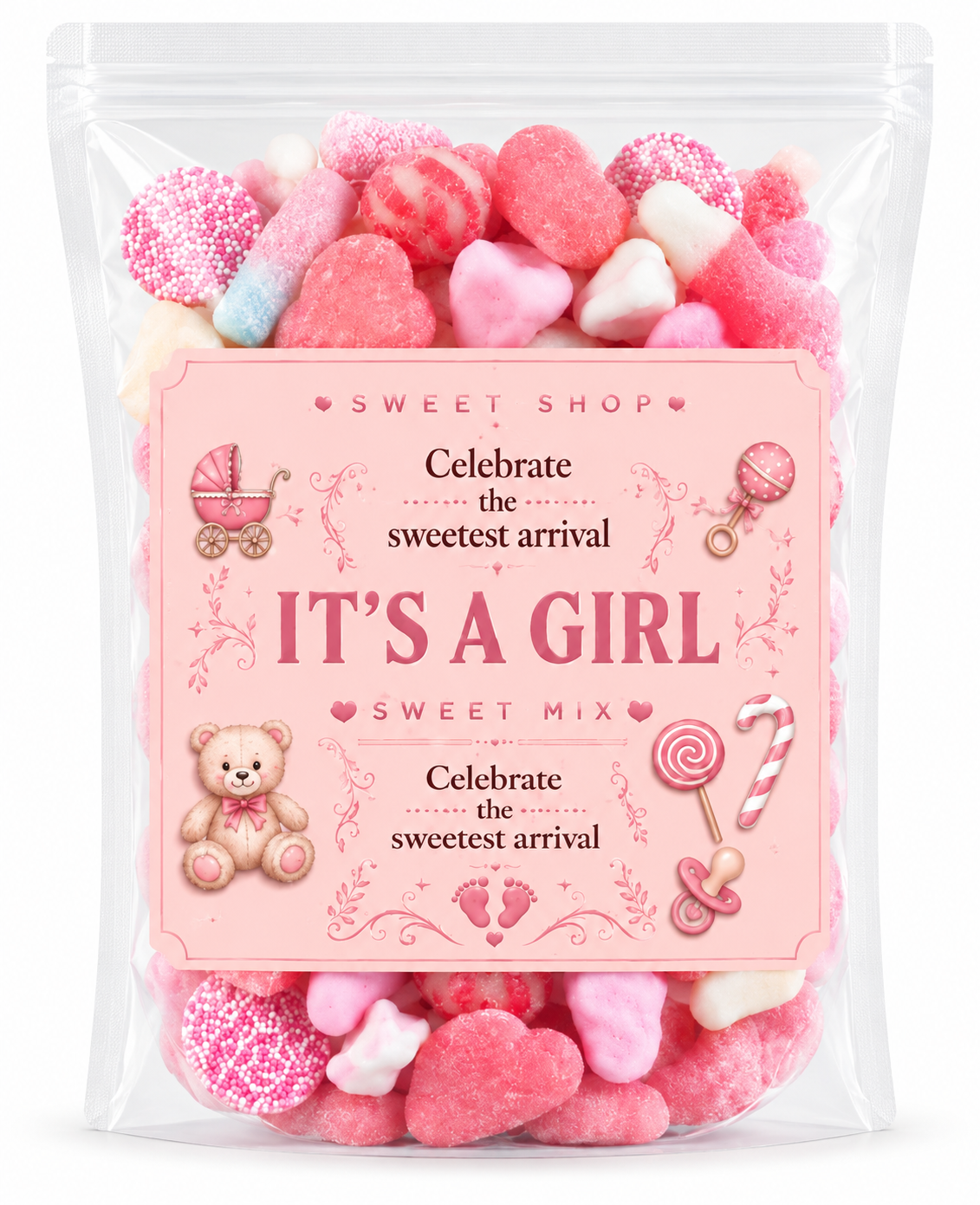 Its a Girl Pouch Perfect for Parties & Baby Showers