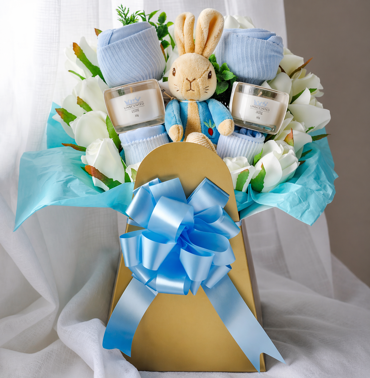 NEW BABY BOY CLOTHING AND YANKEE CANDLE BOUQUET