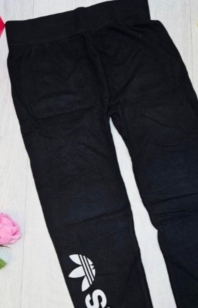 Black Logo Leggings
