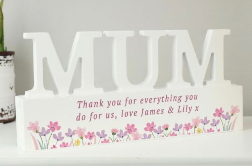 Personalised Floral Wooden Mum Ornament