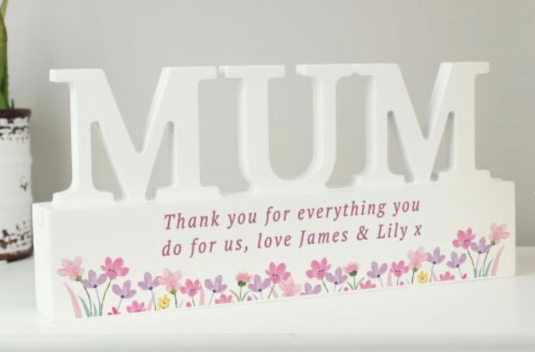 Personalised Floral Wooden Mum Ornament