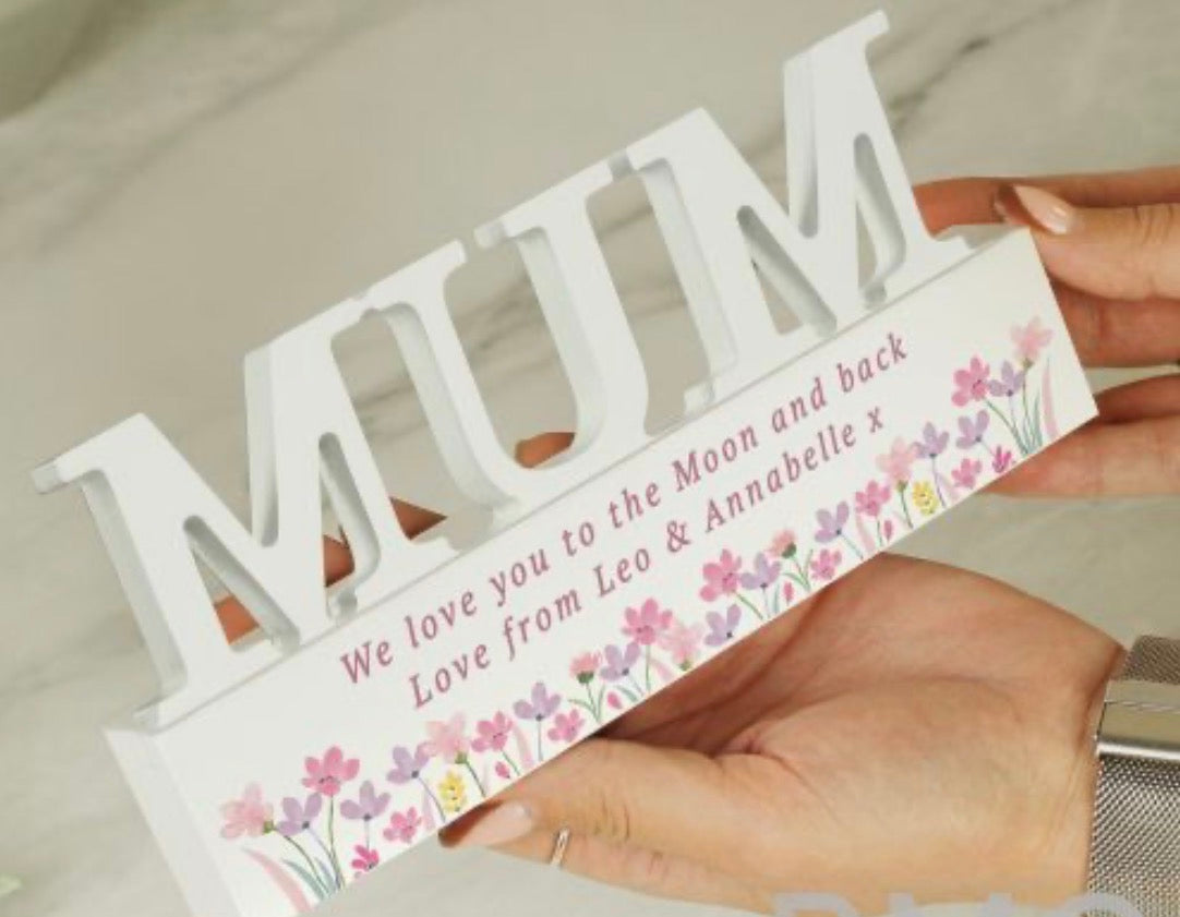 Personalised Floral Wooden Mum Ornament