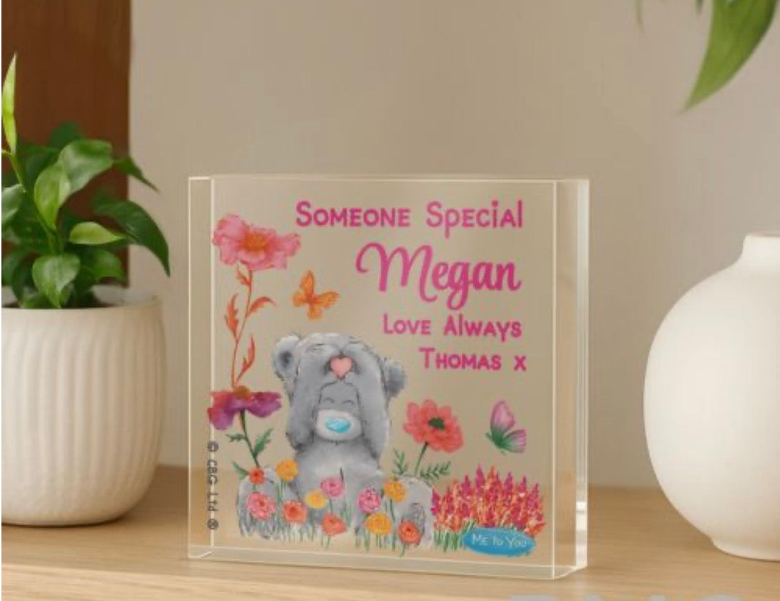 Personalised Me to You Flowery Glass Ornament