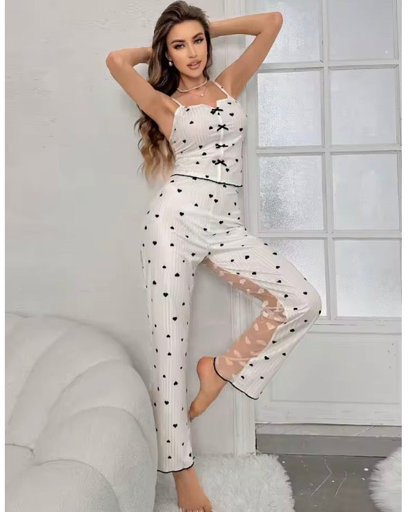 Sexy Women's Pyjamas 2 Pieces Sheer Mesh Loungewear Sets