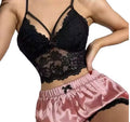 Stunning Satin & Lace Two-Piece Set