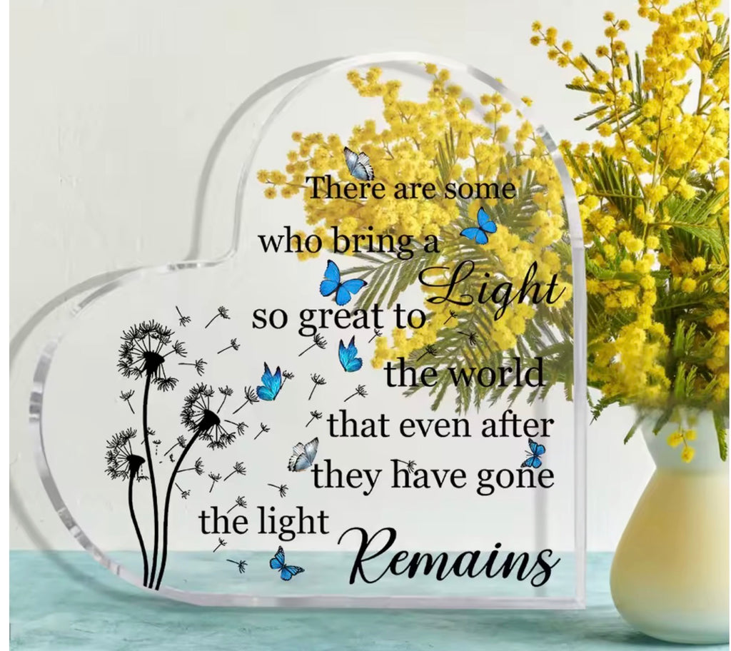 Memorial Crystal Acrylic Heart Keepsake