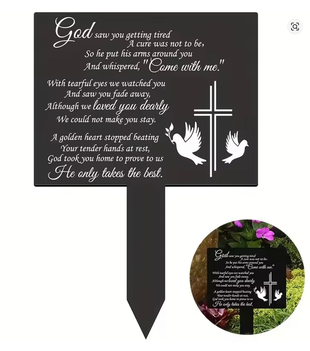 Suncatchers Memorial Remembrance Plaque