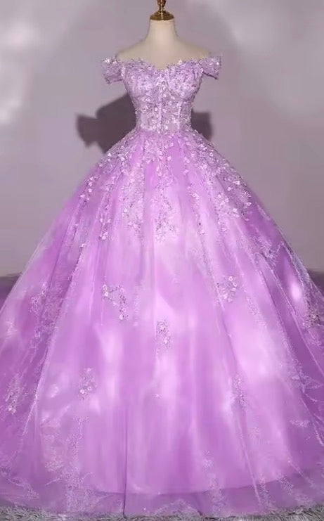 Quinceanera Elegant Off Shoulder Prom Gown