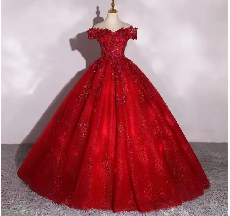 Quinceanera Elegant Off Shoulder Prom Gown