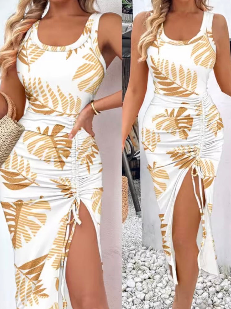 Stylish Ruched Summer Maxi Dress