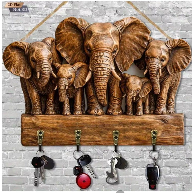 Elephant Family Key Holder