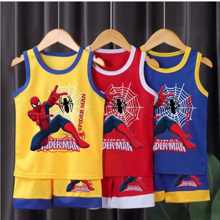 Kids Spider Hero Summer Outfit Set.