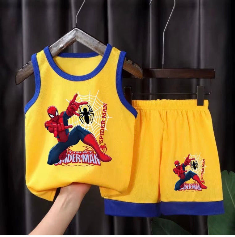 Kids Spider Hero Summer Outfit Set.