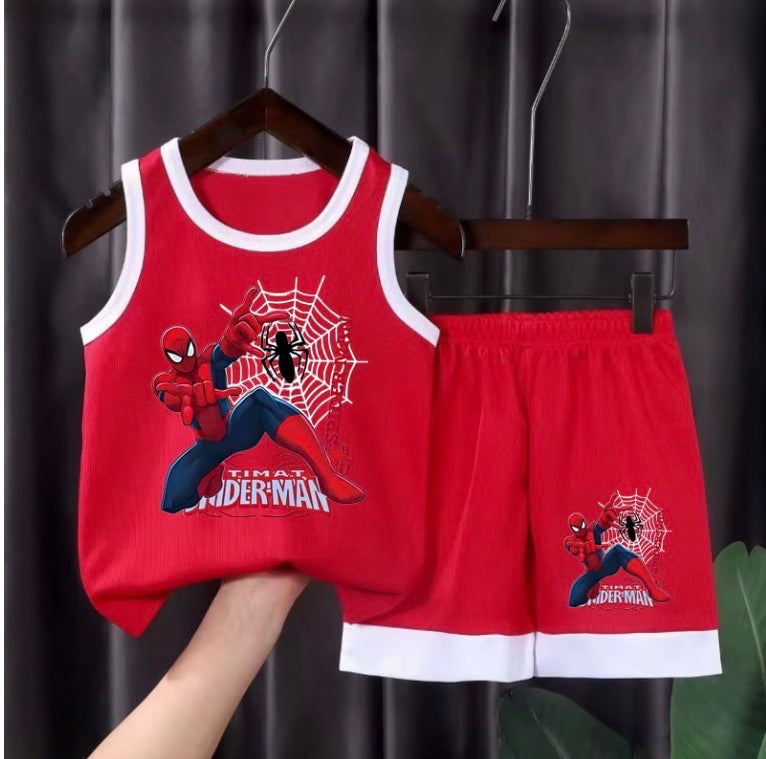 Kids Spider Hero Summer Outfit Set.