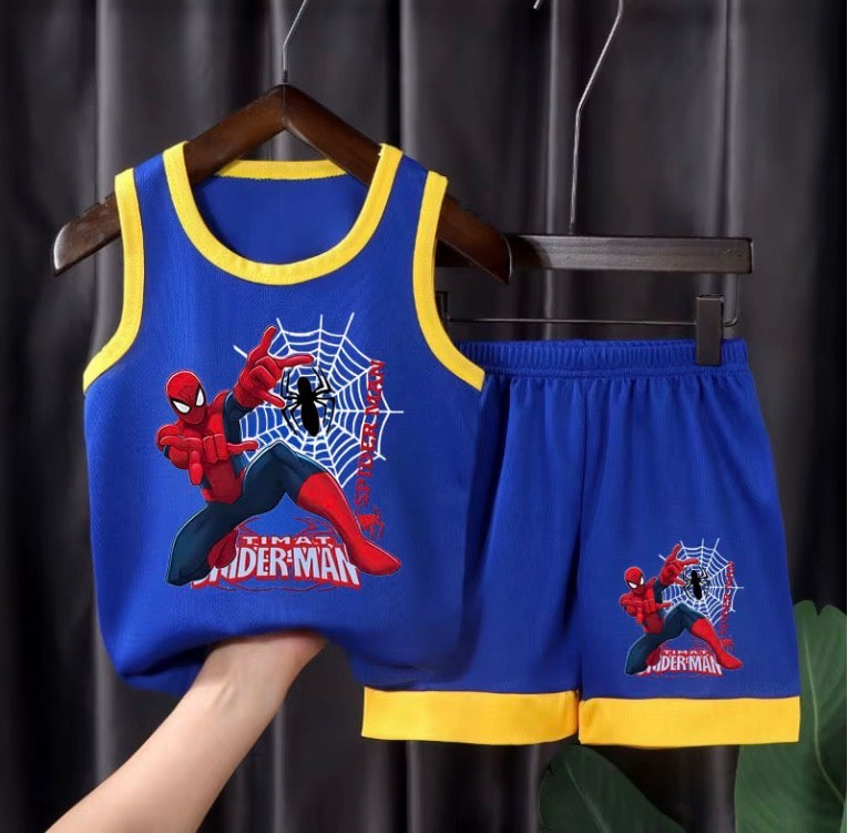 Kids Spider Hero Summer Outfit Set.