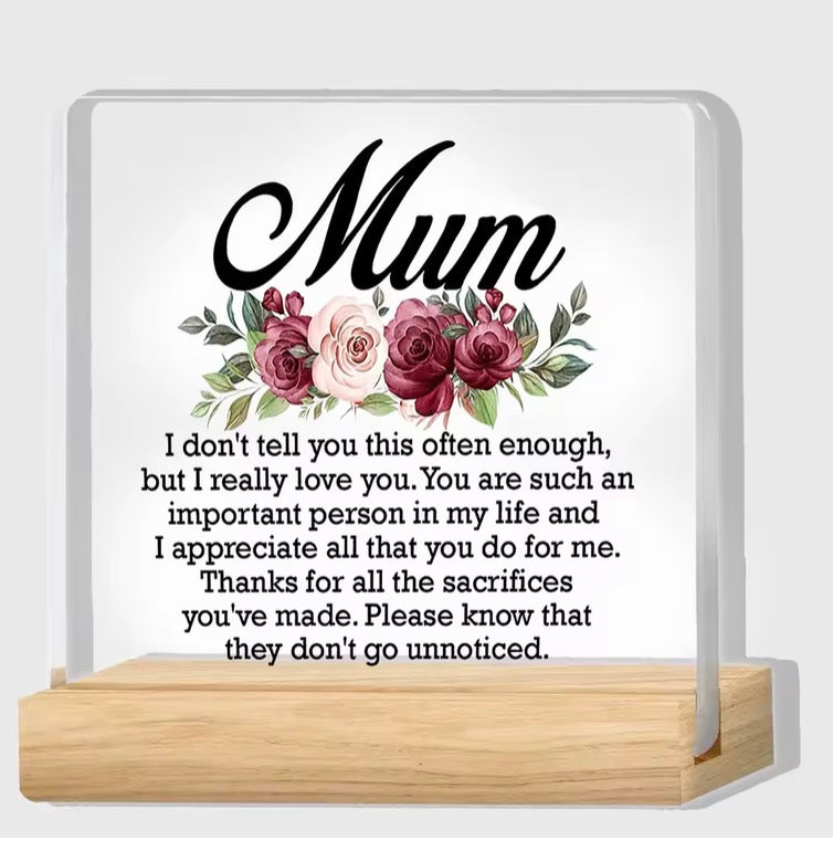 Mum Acrylic Plaque