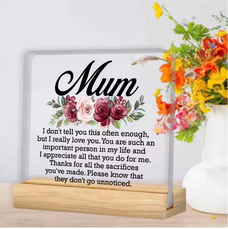 Mum Acrylic Plaque