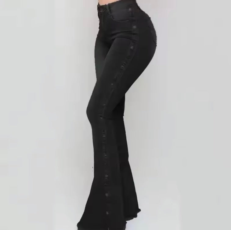 Women Jeans High Waist Strecth Denim Flare Pants