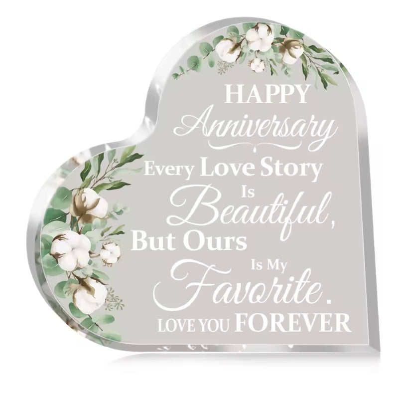 New Happy Anniversary Heart Plaque
