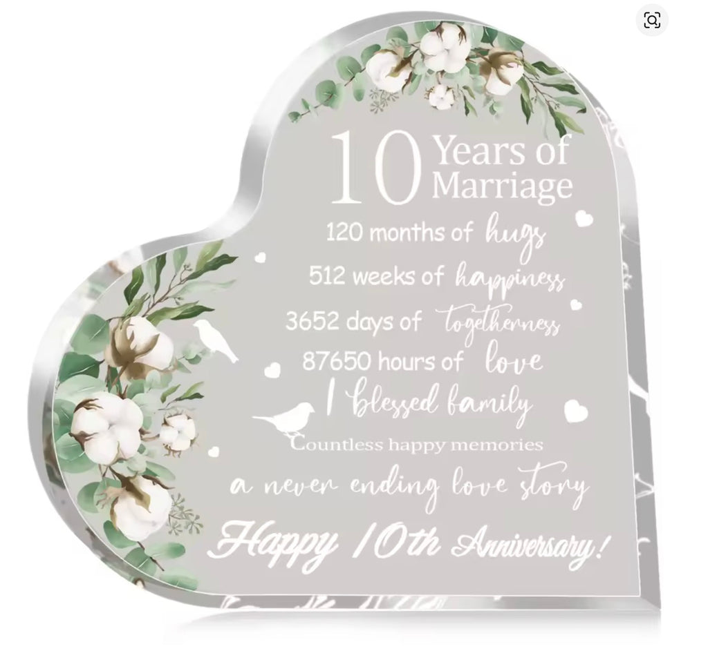 New Happy Anniversary Heart Plaque