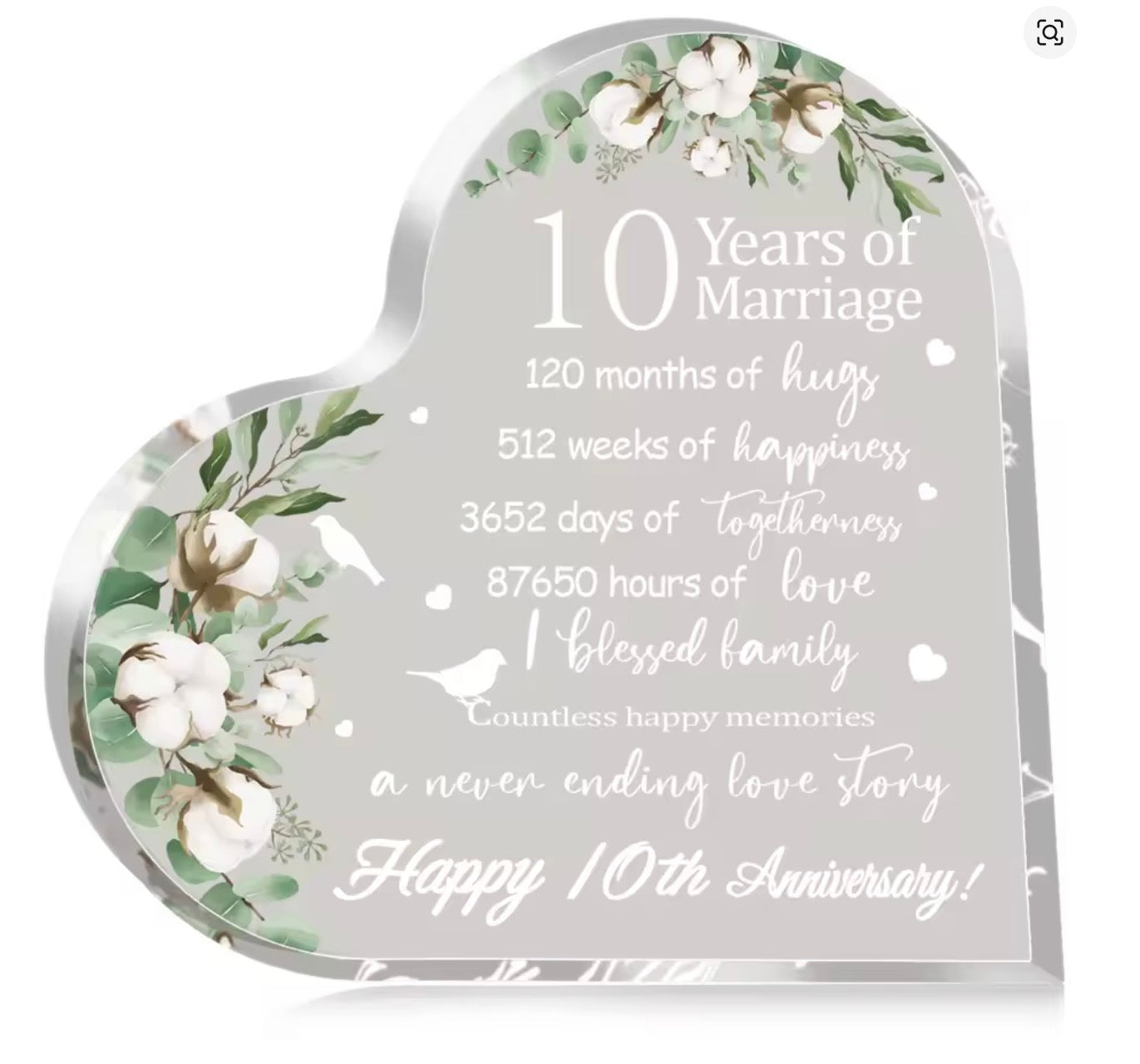 New Happy Anniversary Heart Plaque