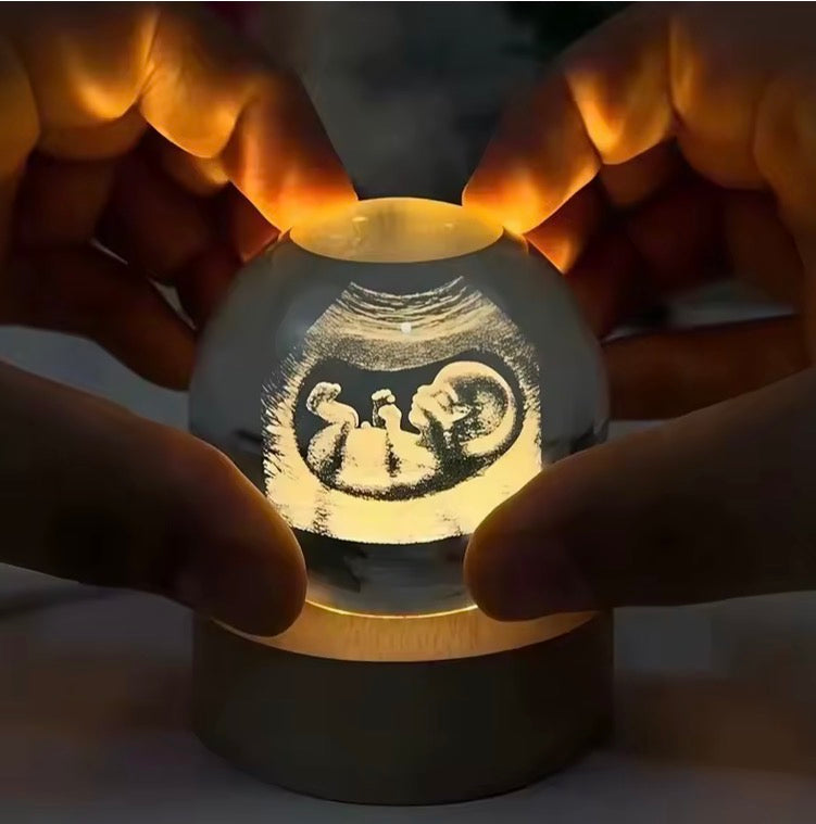 Ultrasound Baby Photo Personalised Crystal Ball 2D