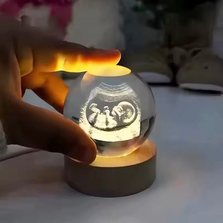 Ultrasound Baby Photo Personalised Crystal Ball 2D