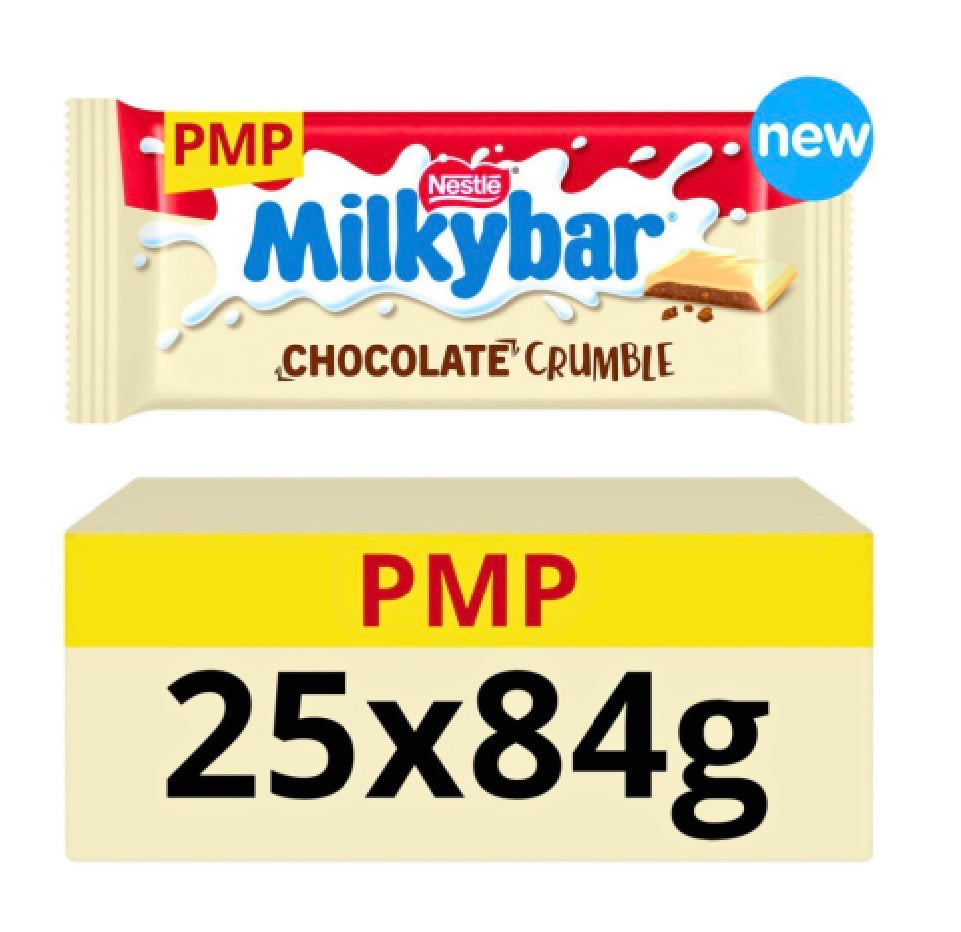 Nestlé Milkybar White Chocolate Crumble Bars 25 x 84g