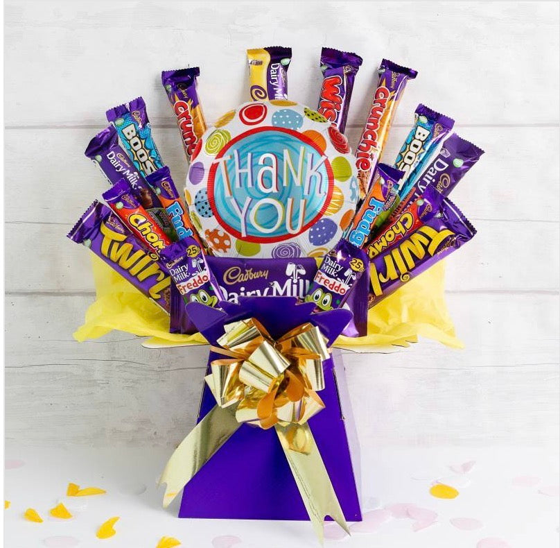 THE THANK YOU BALLOON DELUXE CADBURYS CHOCOLATE BOUQUET