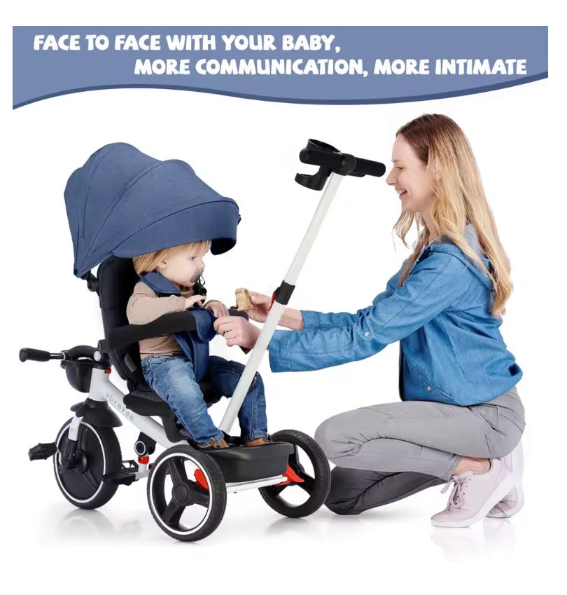 Foldable Kids Tricycle with Adjustable Parent Handle