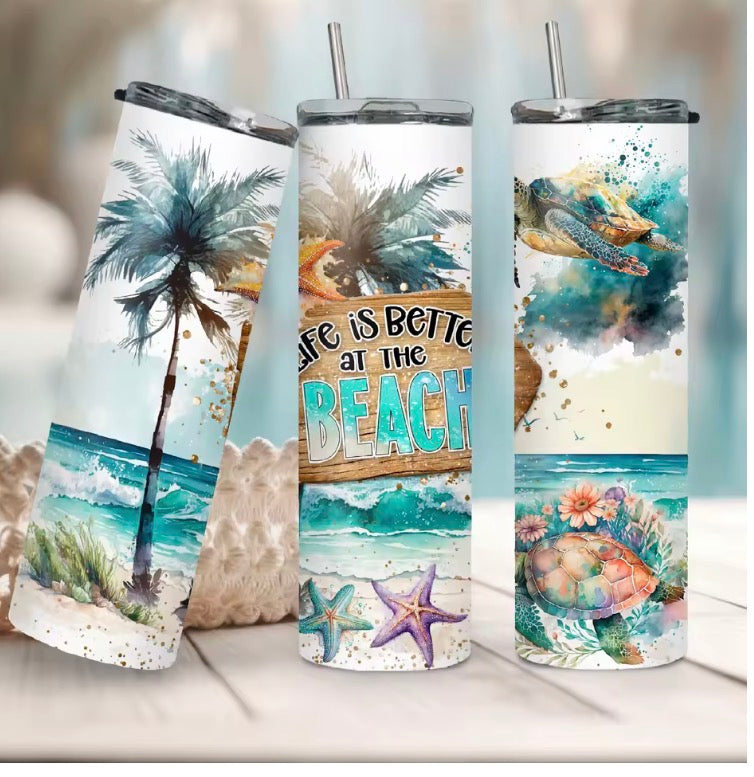Beach Life 20oz Skinny Tumbler