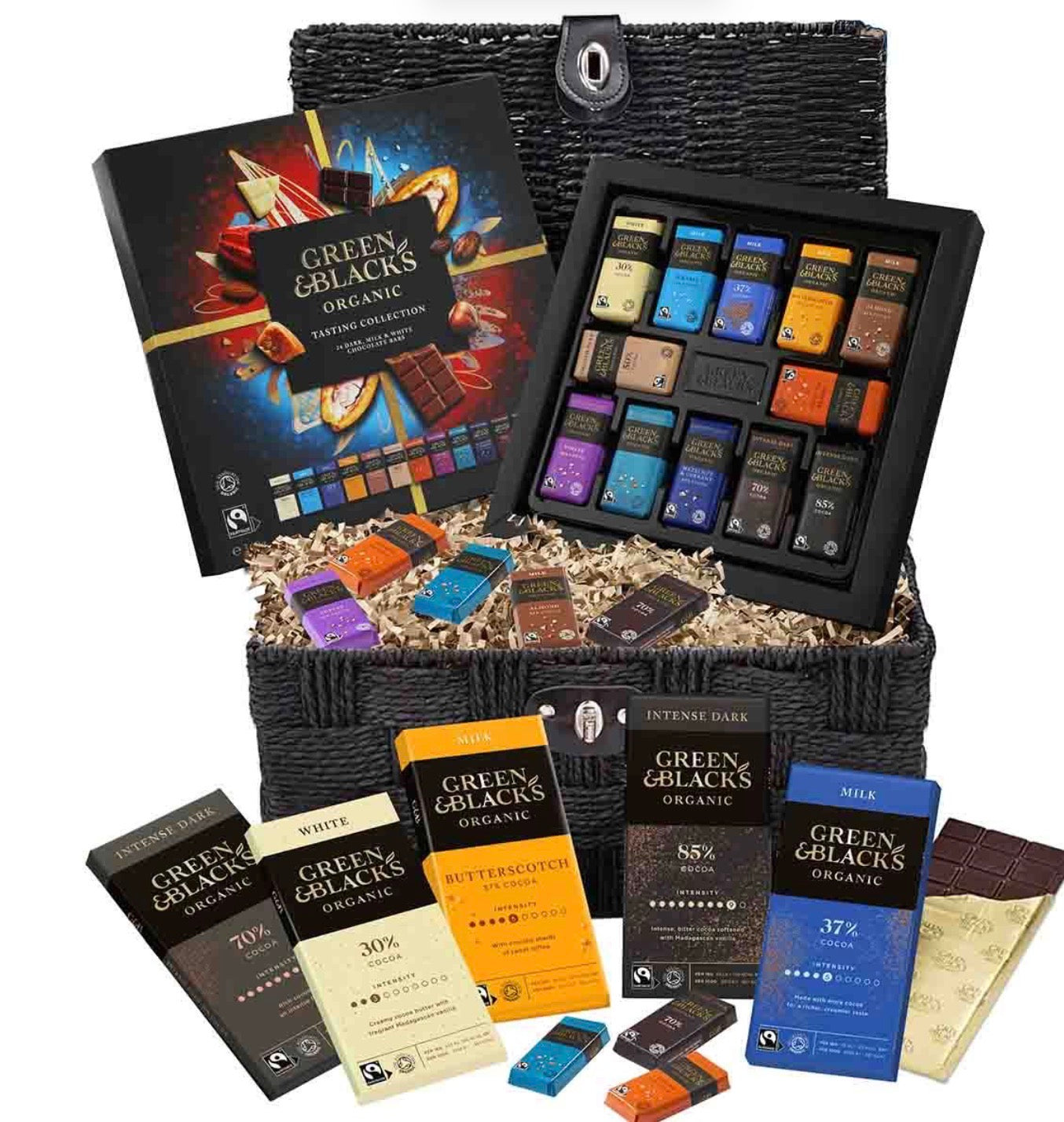 GREEN & BLACK'S ORGANIC CHOCOLATE LOVERS HAMPER BASKET