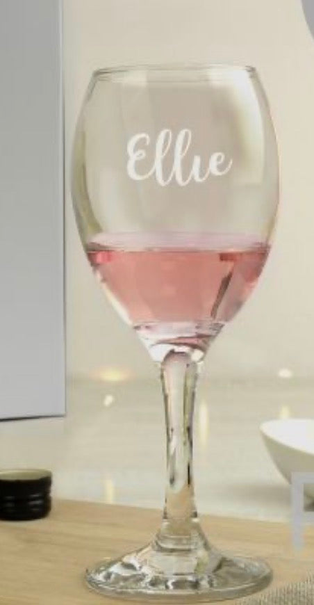 Personalised Name Only Engraved Wine Glass