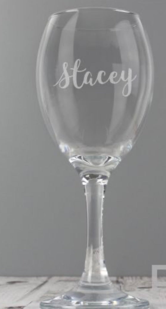 Personalised Name Only Engraved Wine Glass