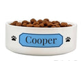 Personalised Blue Plaque 15cm Medium Pet Bowl