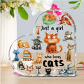 Charming Heart-Shaped Acrylic Cat Lover Sign