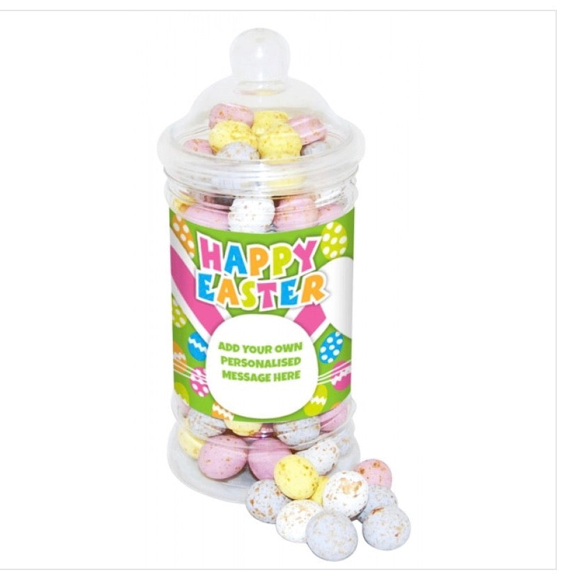 PERSONALISED MINI EGGS SWEET JAR
