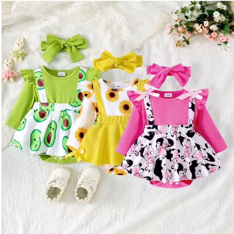 2PCS Autumn New Style For Multi-Color Printed Dress