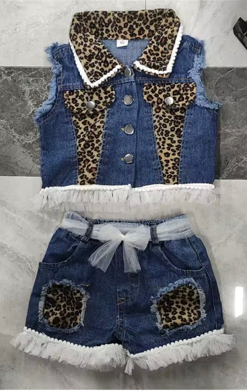Baby Girls Denim Casual Outfit Set