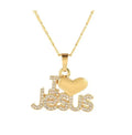 Trendy Letter I LOVE JESUS Shape Pendant Necklace