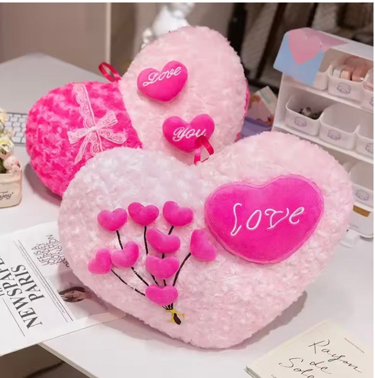 Sweet Rose Love Heart Pillow