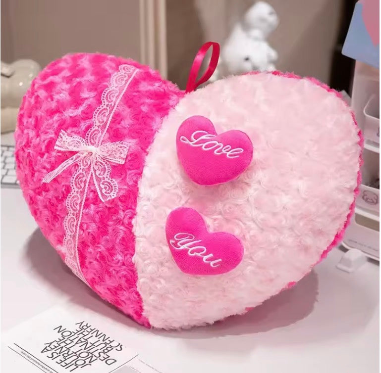 Sweet Rose Love Heart Pillow