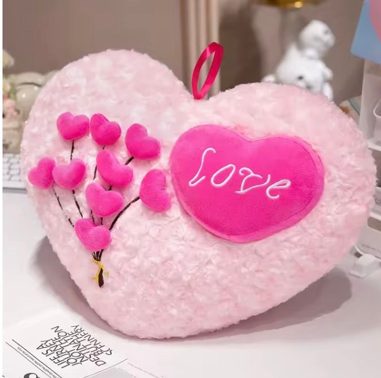 Sweet Rose Love Heart Pillow