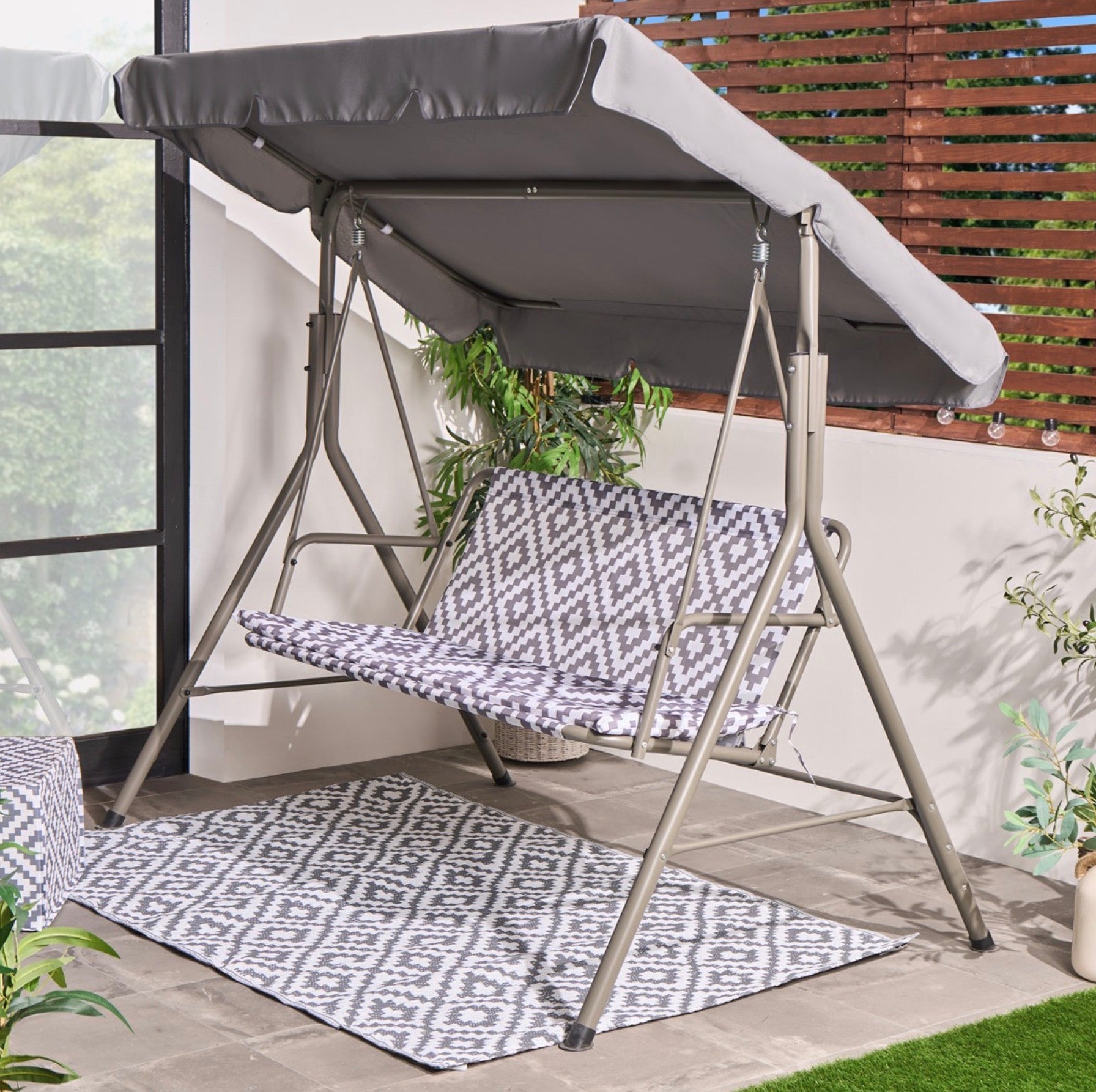 3 Seater Swing Bench With Canopy