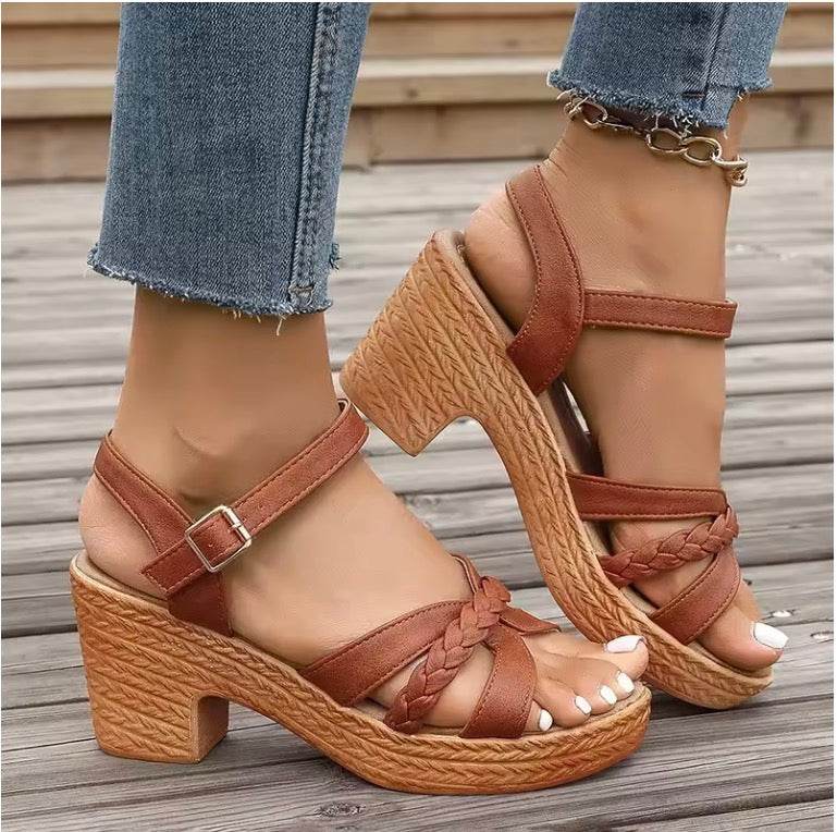 Summer High Heels Ankle Strap Sandals