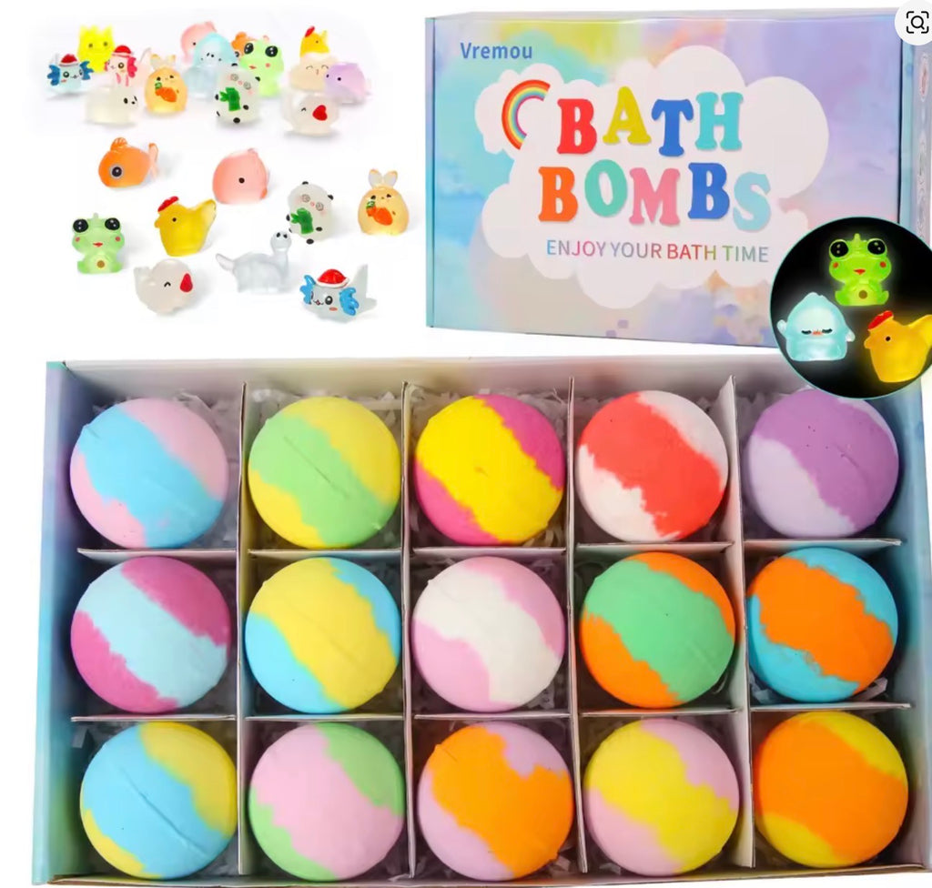 15pcs/24pcs Kids Bath Bombs Gift Set with Surprise Toys Inside