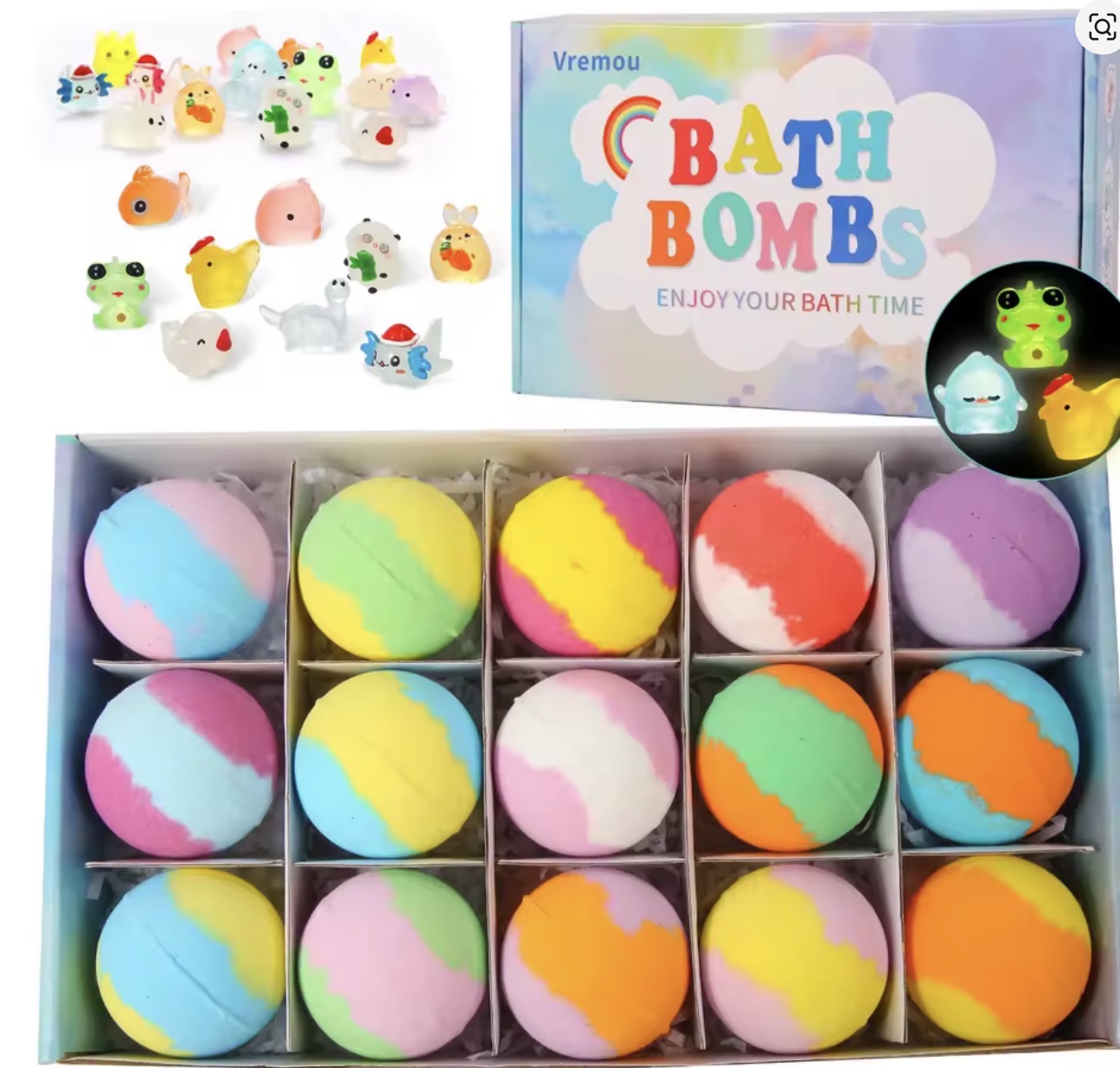 15pcs/24pcs Kids Bath Bombs Gift Set with Surprise Toys Inside