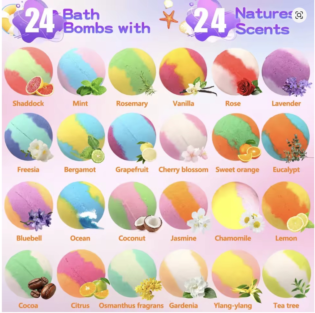 15pcs/24pcs Kids Bath Bombs Gift Set with Surprise Toys Inside