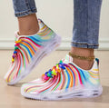 Women's Rainbow Stripe Casual Sports Shoes