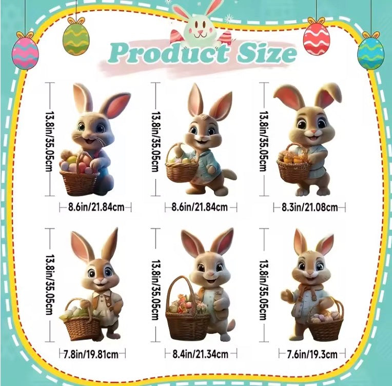 6 Piece Vintage Easter Bunny Decoration Set